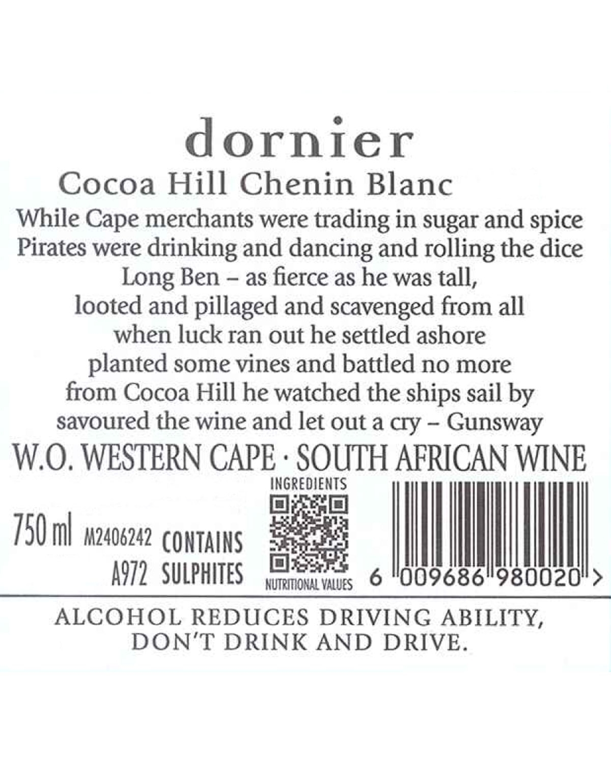 B-Stock: Dornier Cocoa Hill Chenin Blanc 2024