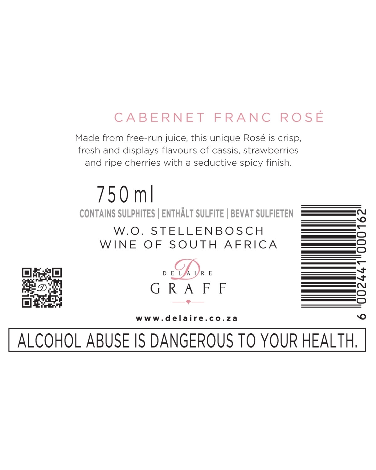 B-Stock: Delaire Graff Cabernet Franc Rosé 2024