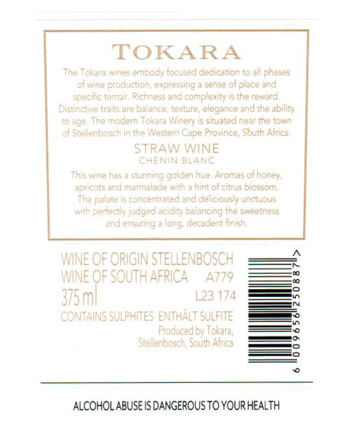 B-Stock: Tokara Reserve Collection Chenin Blanc Straw Wine 2023