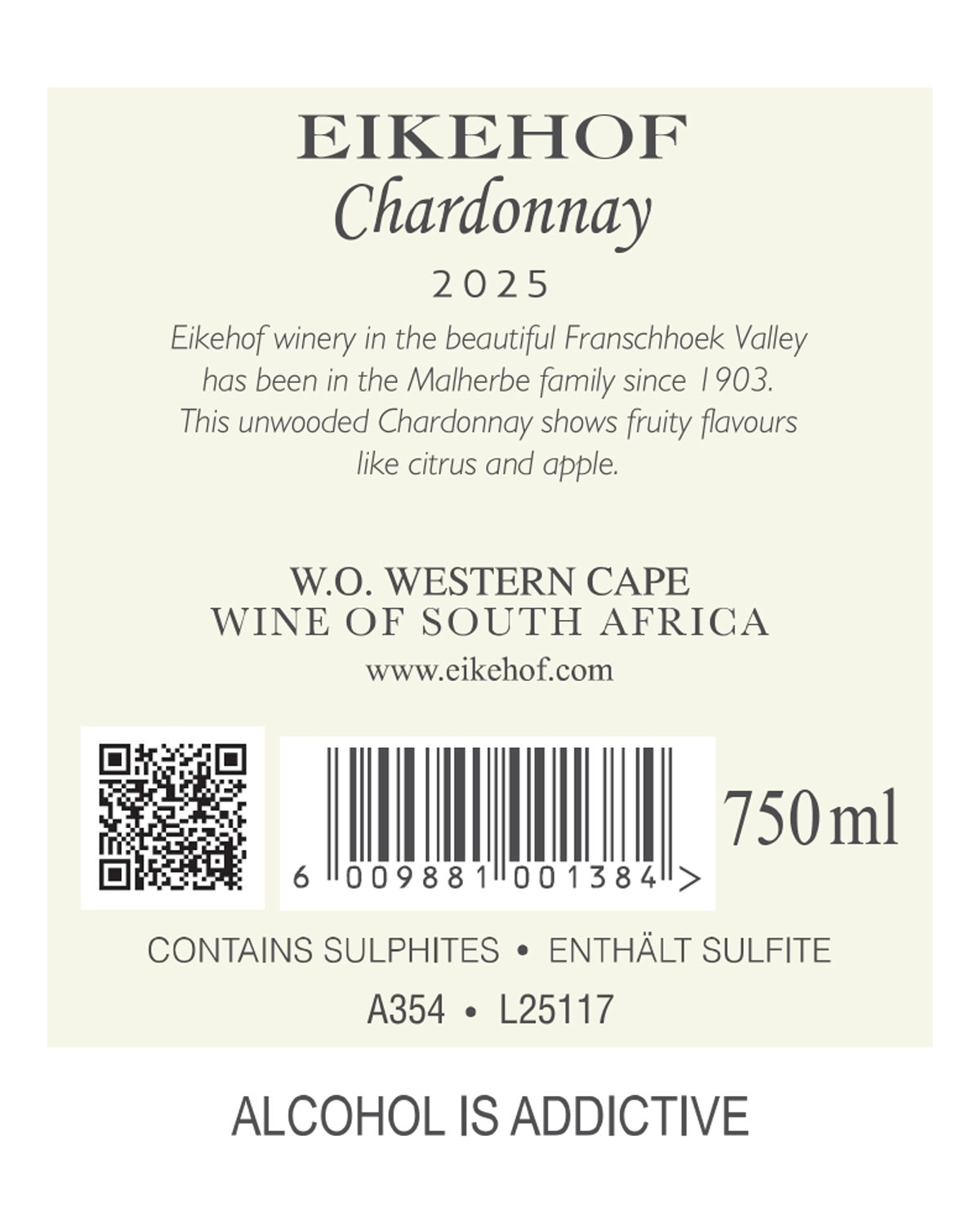 B-Stock: Eikehof Chardonnay 2025