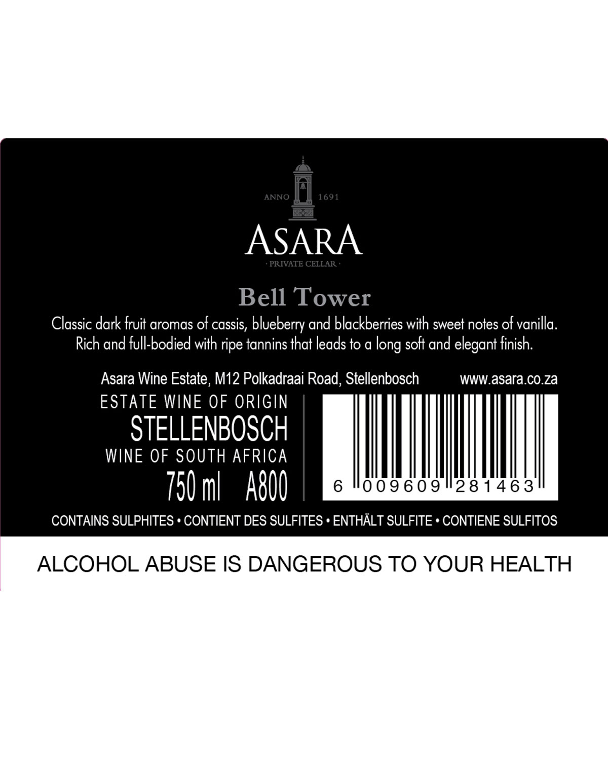 Asara Speciality Range The Bell Tower 2019