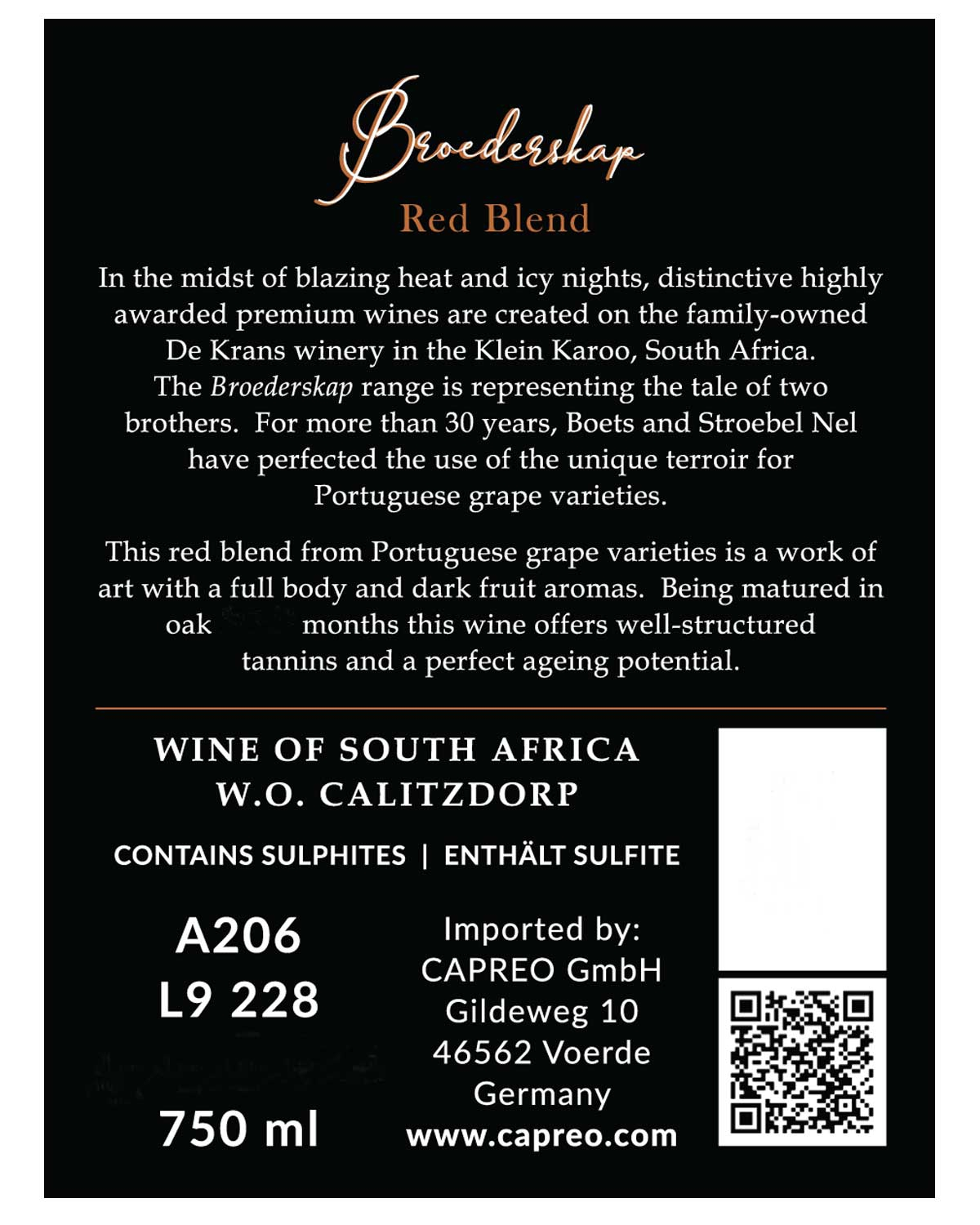B-Stock: De Krans Broederskap Red Blend 2021